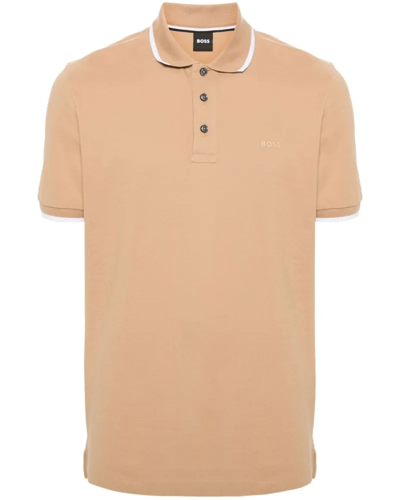 HUGO BOSS Pikee-Poloshirt mit Logo-Stickerei - Nude Nude