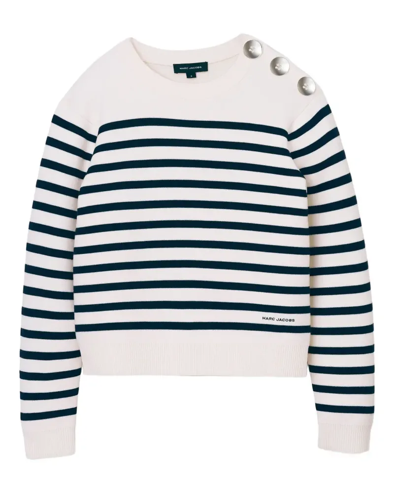 Marc Jacobs Breton Pullover mit Streifendetail - Weiß Weiß