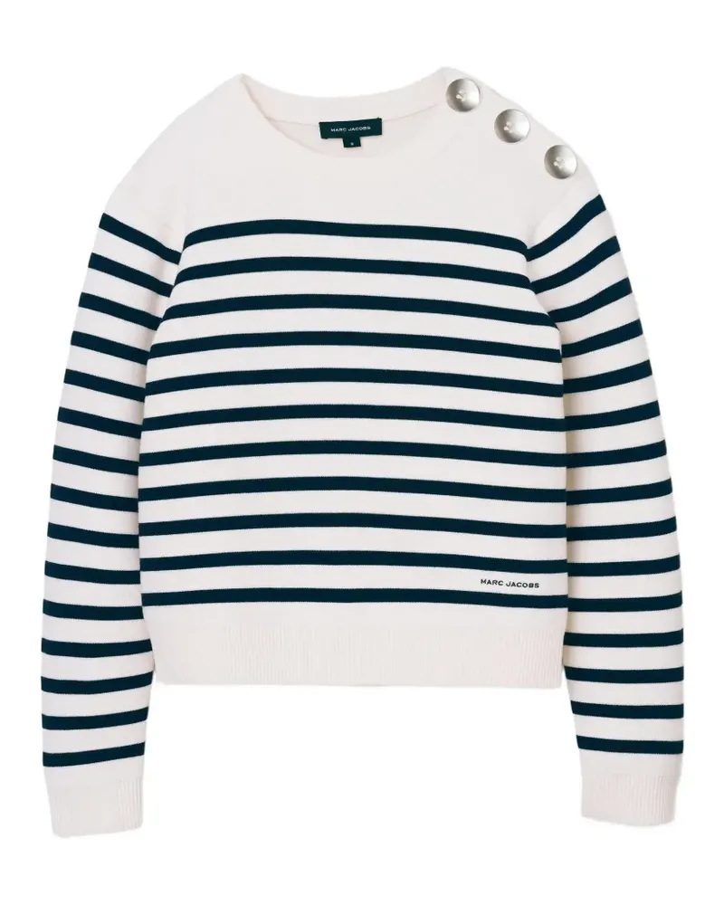 Marc Jacobs Breton Pullover mit Streifendetail - Weiß Weiß