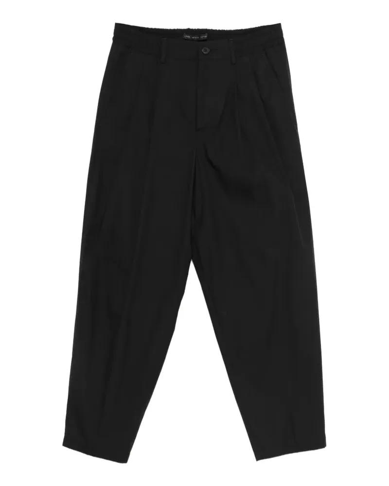 Low Brand pleated elasticated-waistband trousers - Schwarz Schwarz