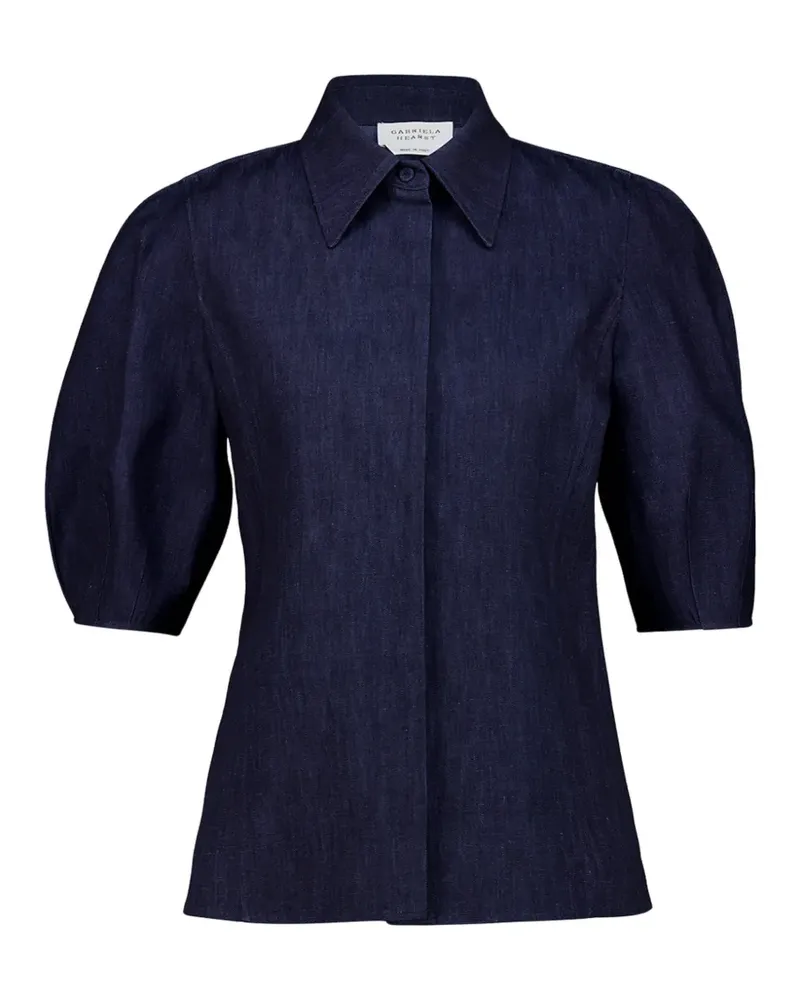 Gabriela Hearst Sansi puffed-sleeve top - Blau Blau