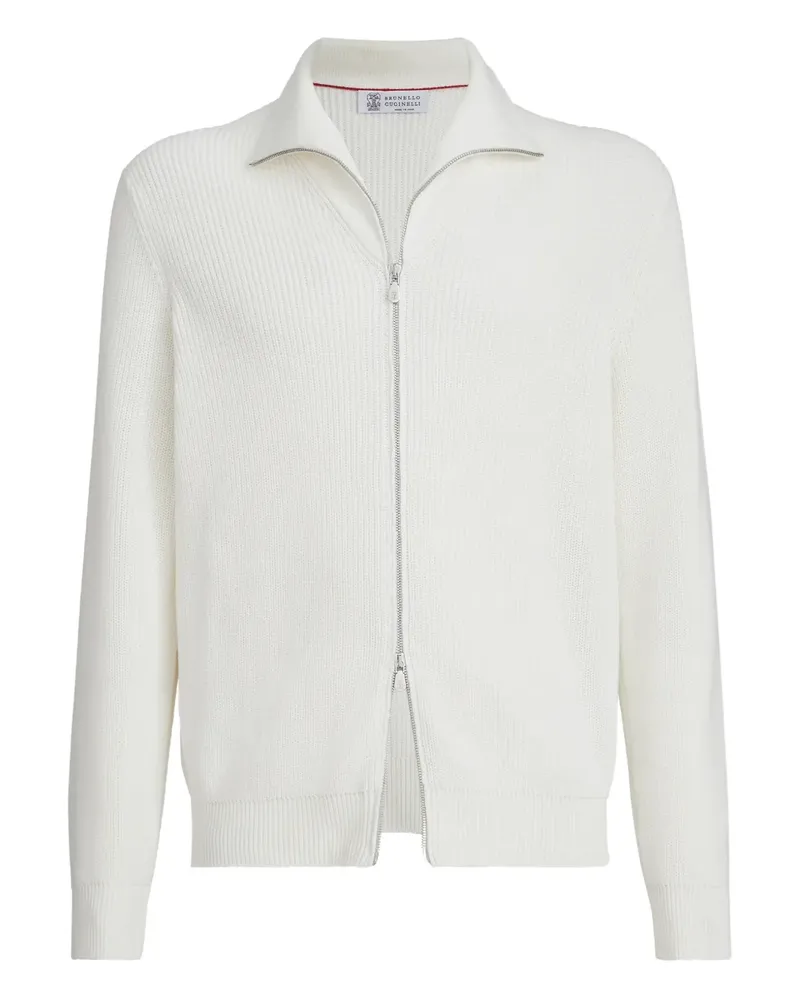 Brunello Cucinelli Cardigan mit Reißverschluss - Weiß Weiß