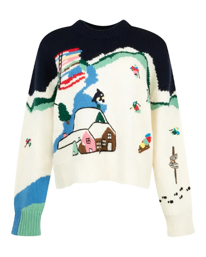 Mira Mikati snow intarsia-knit sweater - Nude Nude