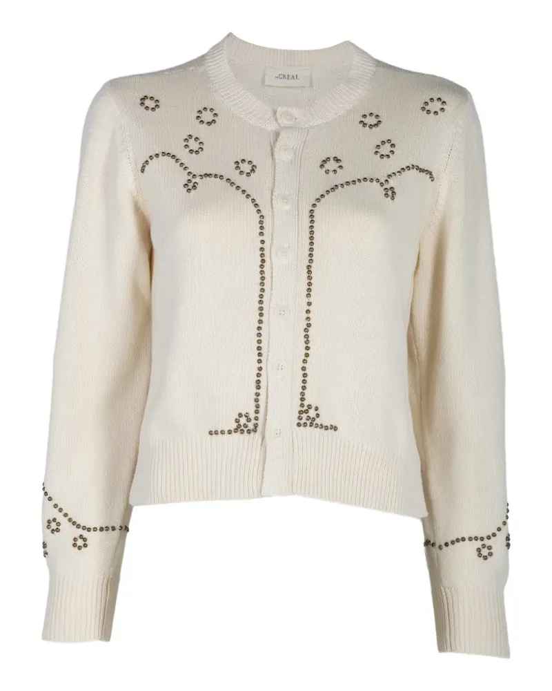 The Great studded cardigan - Nude Nude