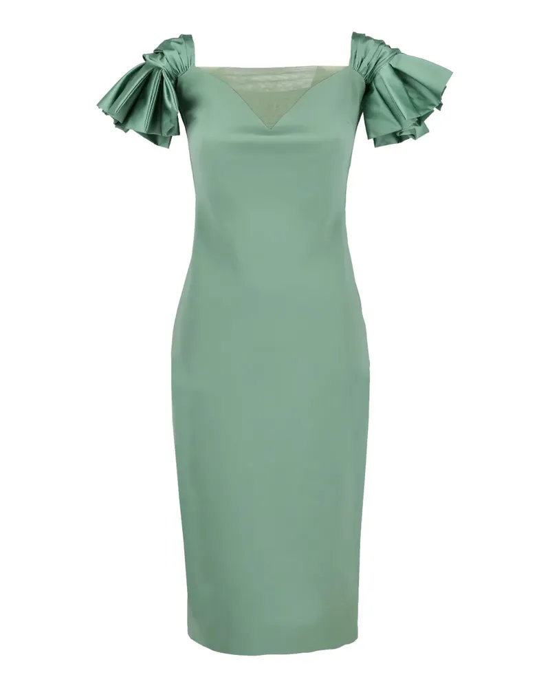 Chiara Boni Gerüschtes Midikleid aus Satin - Grün Grün