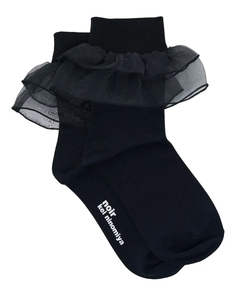 Noir Kei Ninomiya ruffled socks - Schwarz Schwarz