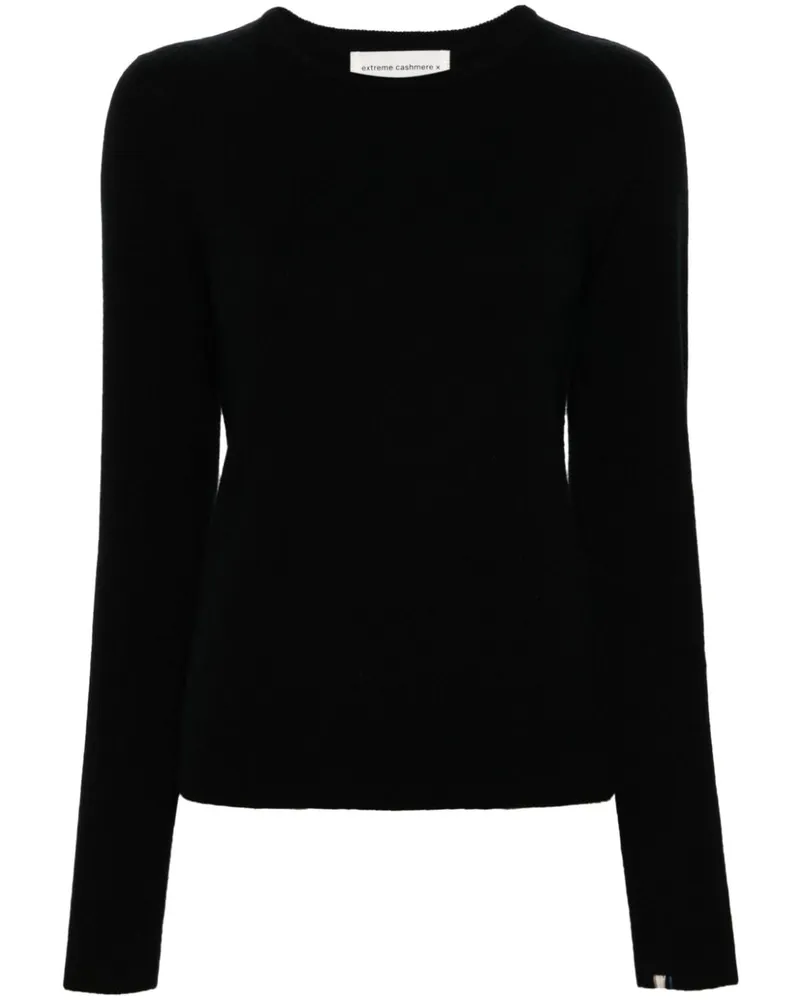 extreme cashmere Fein gestrickter Pullover - Schwarz Schwarz