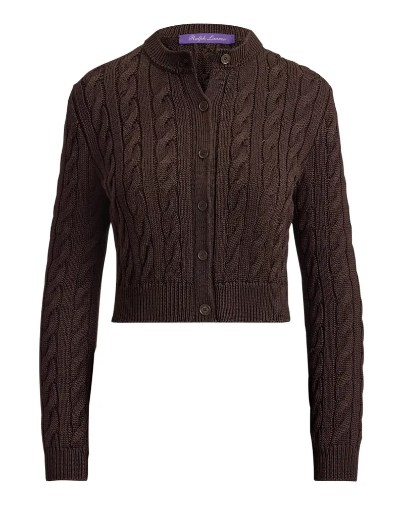 Ralph Lauren Cropped-Cardigan mit Zopfmuster - Braun Braun