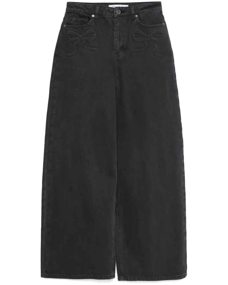 Self-Portrait Jeans mit Schleife - Grau Grau
