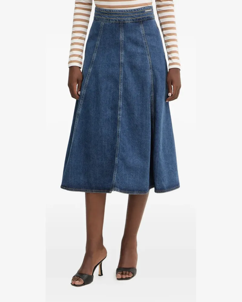 Karl Lagerfeld A-line panelled midi skirt - Blau Blau