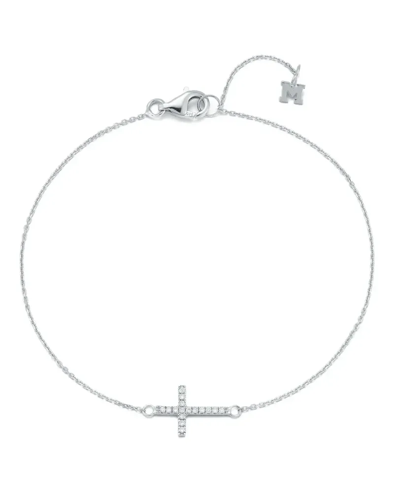 MATEO Silberarmband mit Diamantkreuz Silber