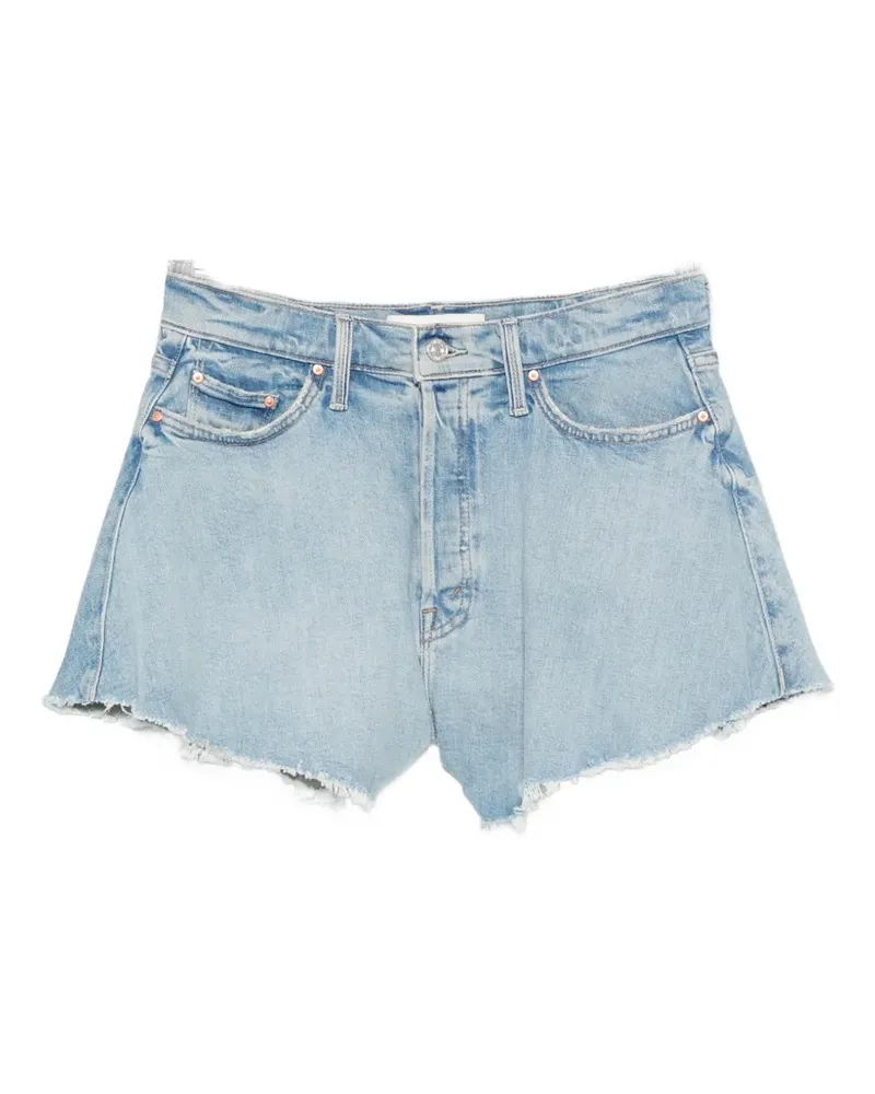 Mother heart-patch raw-cut shorts - Blau Blau