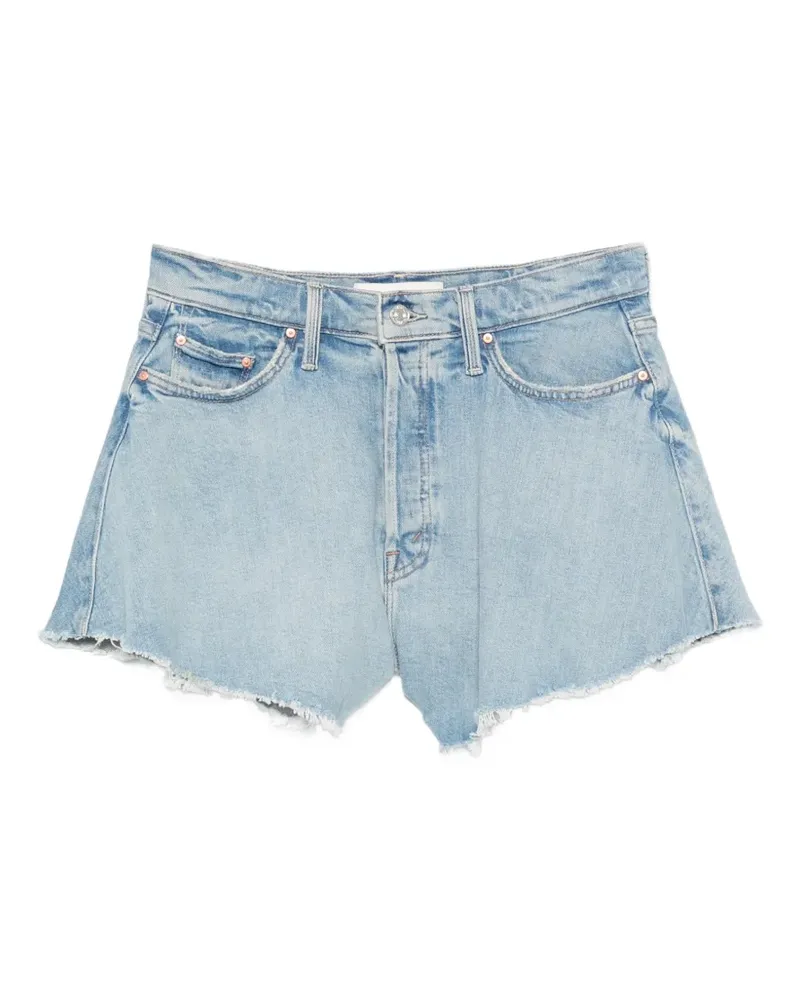 Mother Ungesäumte Shorts mit Herz-Patch - Blau Blau