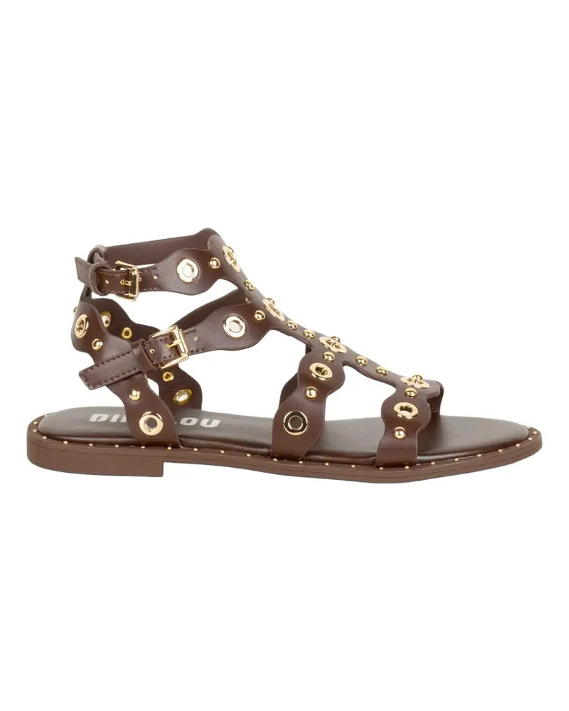 Bibi Lou eyelet-embellished studded sandals - Braun Braun
