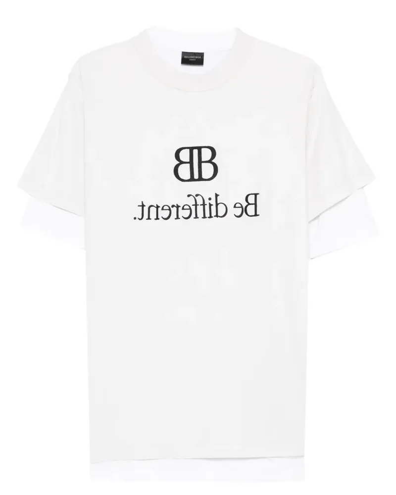 Balenciaga layered graphic T-shirt - Weiß Weiß