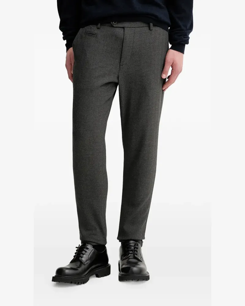 LES DEUX Como Hose mit Fischgrätenmuster - Grau Grau