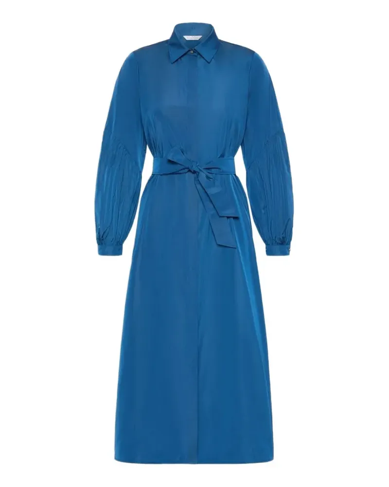 Max Mara belted balloon-sleeve midi dress - Blau Blau