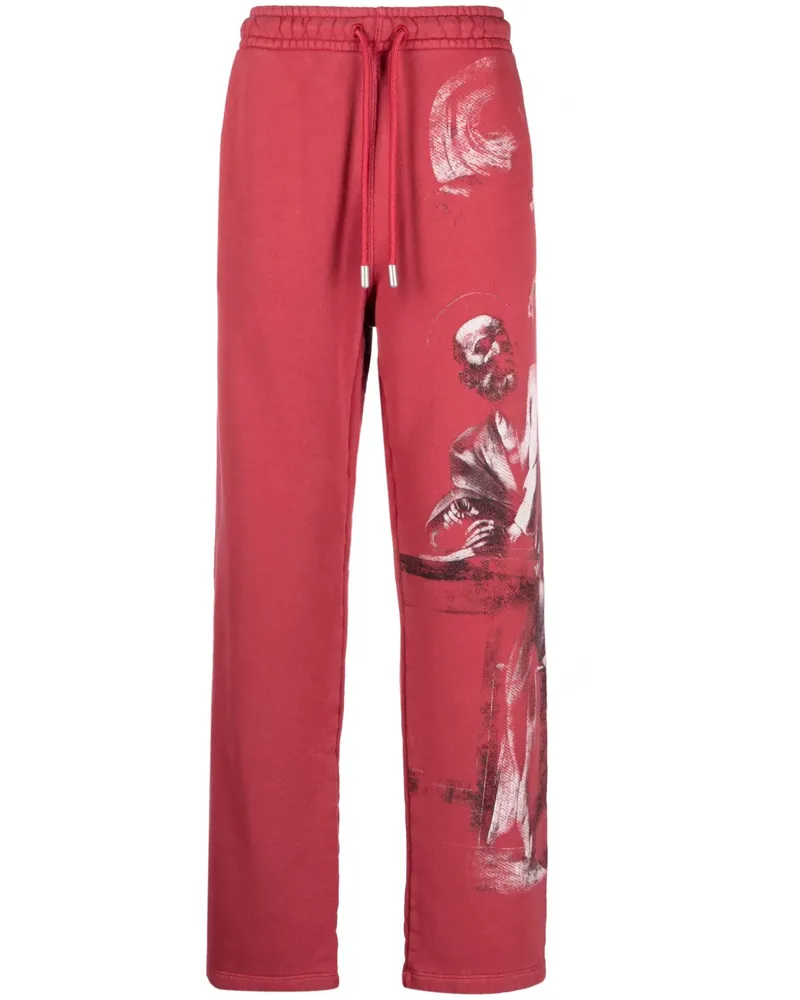 OFF-WHITE Jogginghose mit grafischem Print - Rot Rot