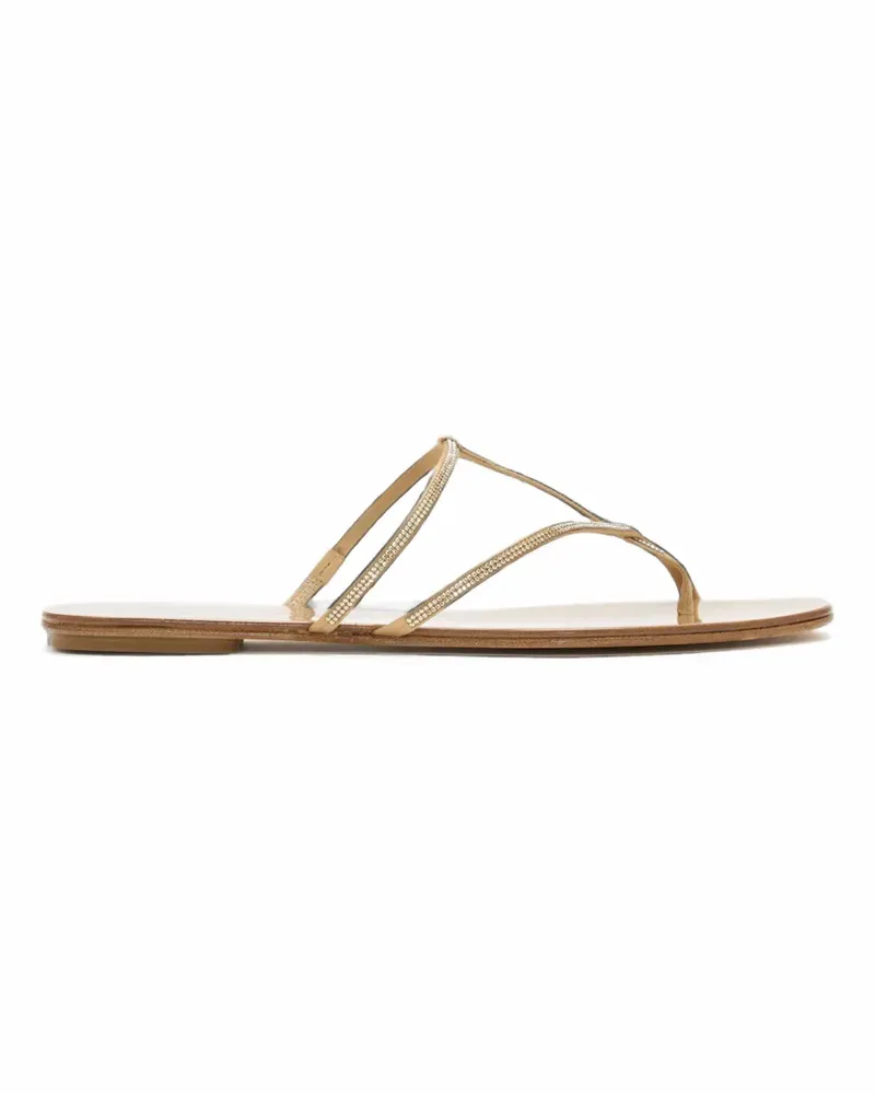 Pedro Garcia Estee crystal-embellished flat sandals - Nude Nude