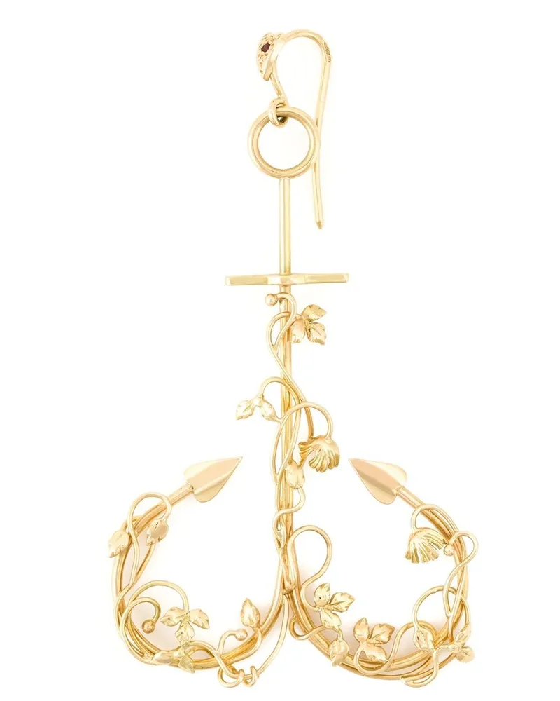 Natasha Zinko Großer 18kt Gelbgoldohrring in Ankerform - Metallic Metallic