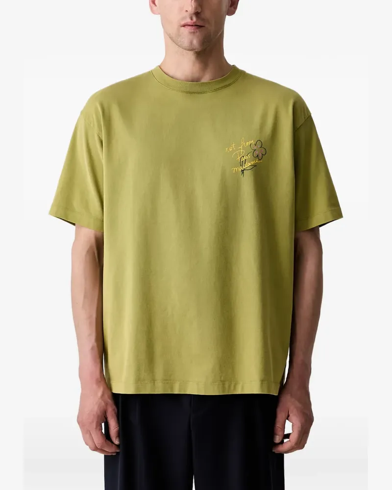 Drôle de Monsieur Esquisse slogan-print T-shirt - Grün Grün