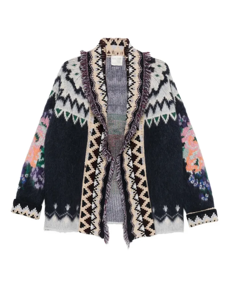forte_forte Cardigan mit Fransen - Blau Blau
