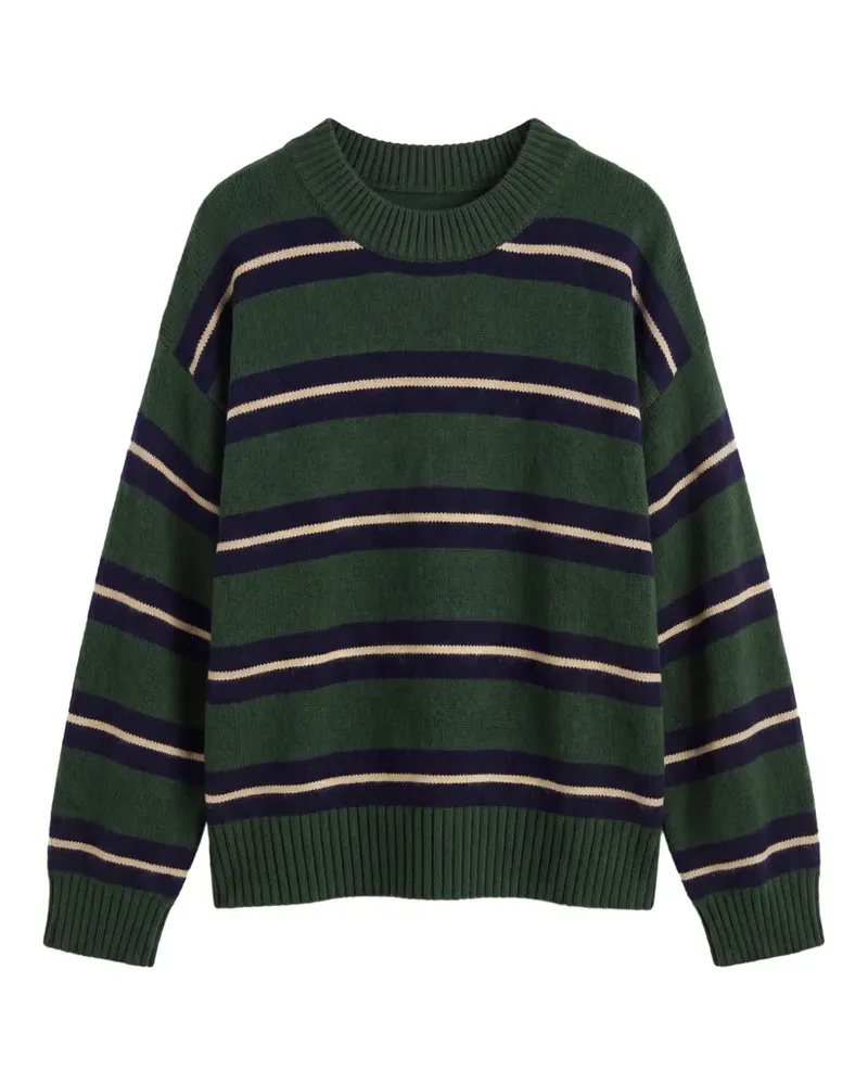 Reformation Gestreifter Cove Pullover - Grün Grün