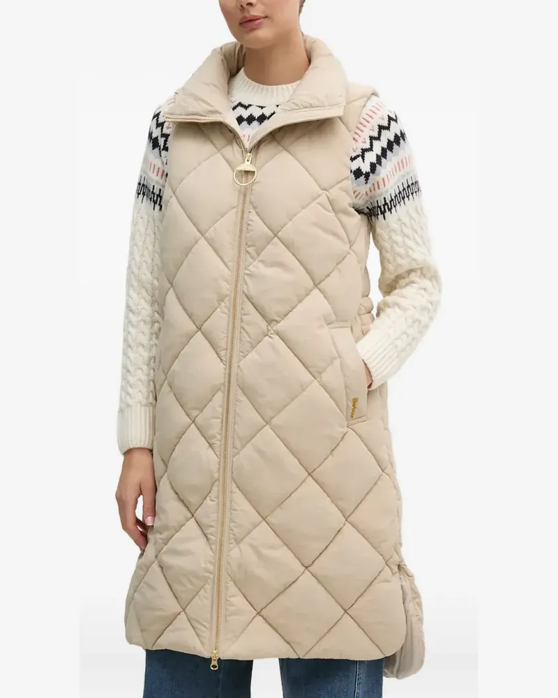Barbour Gesteppte Weste mit Reißverschluss - Nude Nude