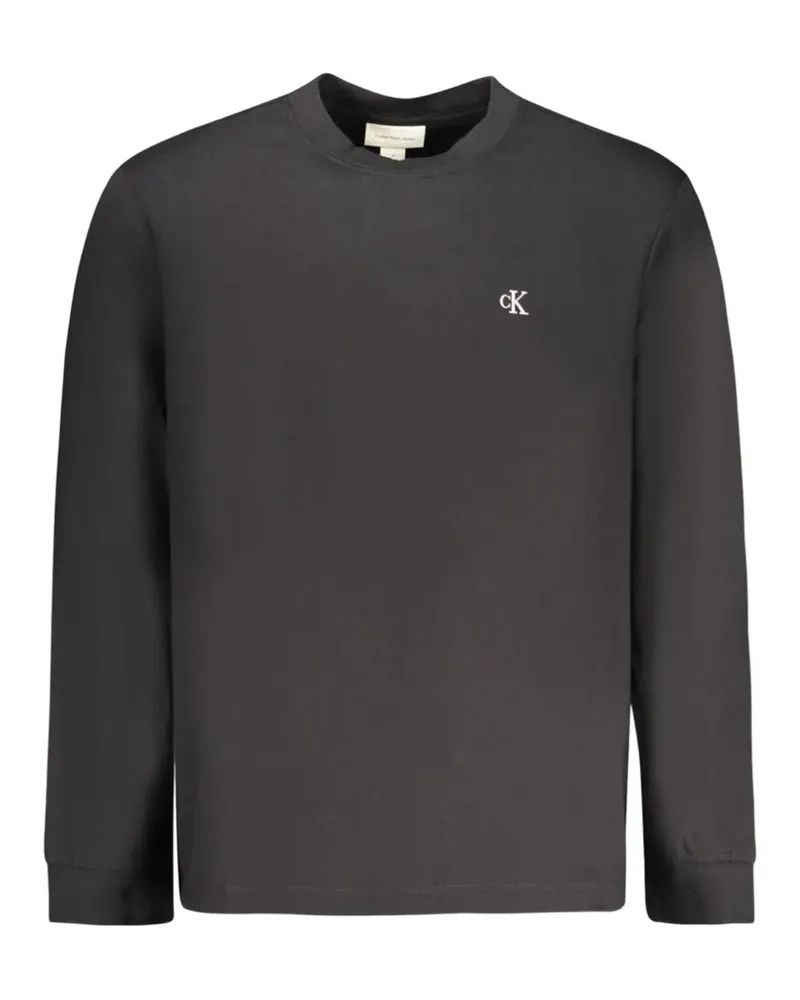 Calvin Klein long-sleeve logo-print T-shirt - Schwarz Schwarz
