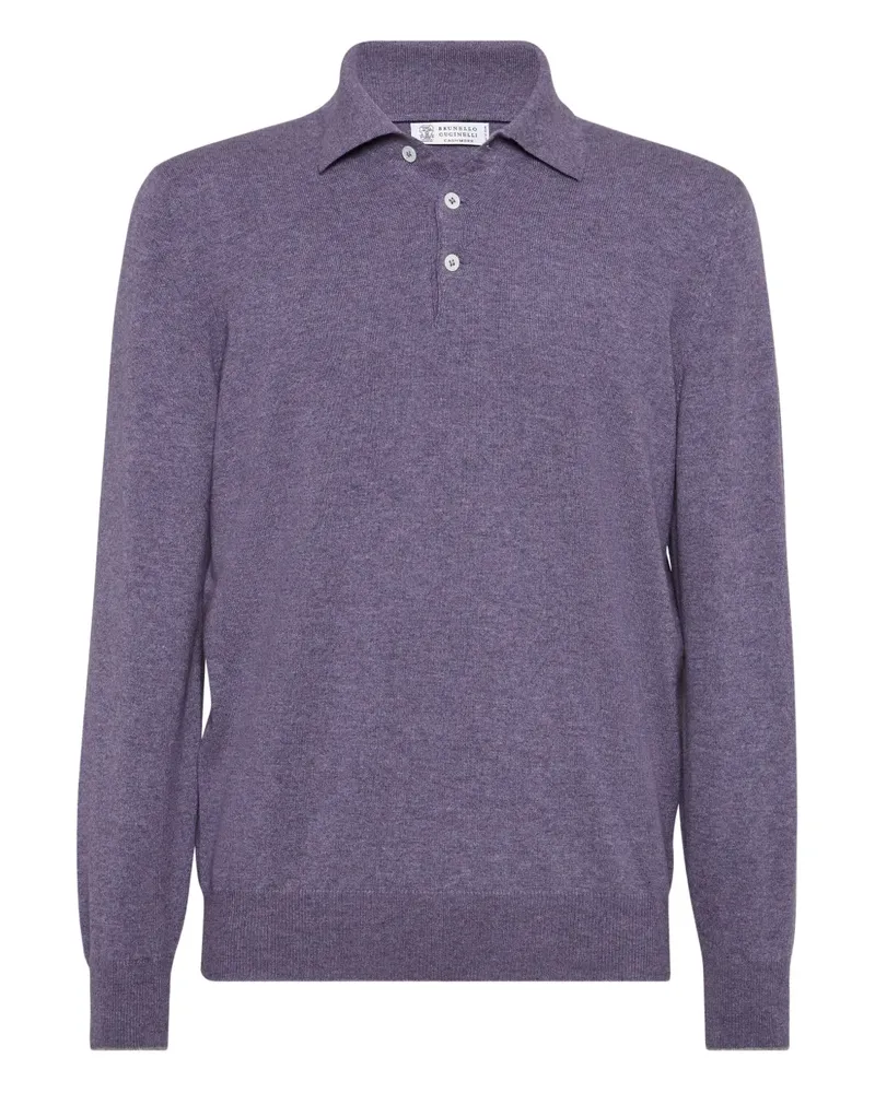 Brunello Cucinelli Poloshirt aus Kaschmir - Violett Violett