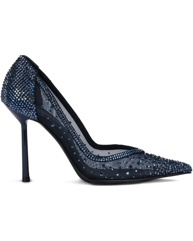 Le Silla Nicole Mesh-Pumps mit Kristallen 100mm - Blau Blau