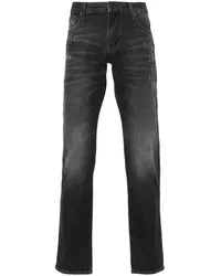 Emporio Armani Slim-Fit-Jeans in Distressed-Optik Schwarz