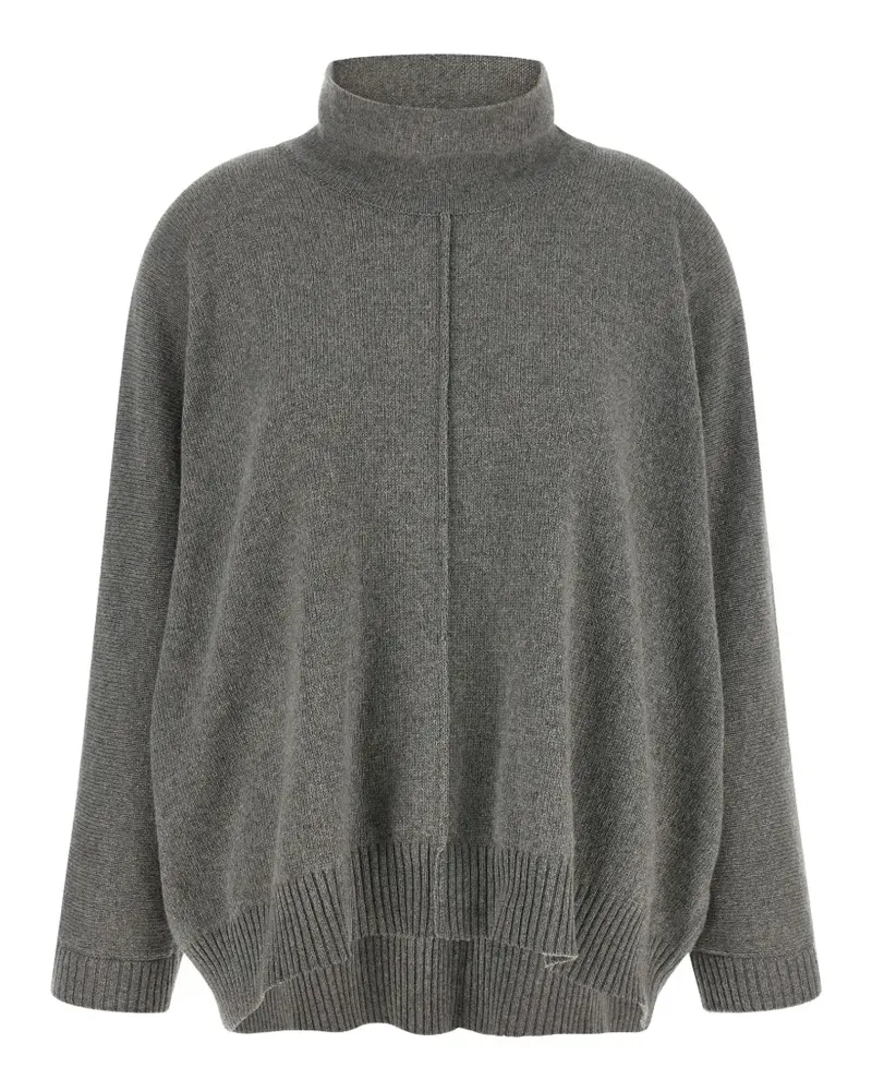 Alberta Ferretti lace-trimmed central-stitching sweater - Grau Grau