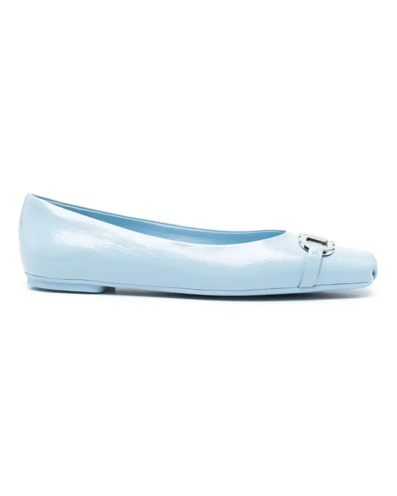 Ferragamo Gancini Ballerinas aus Lackleder - Blau Blau