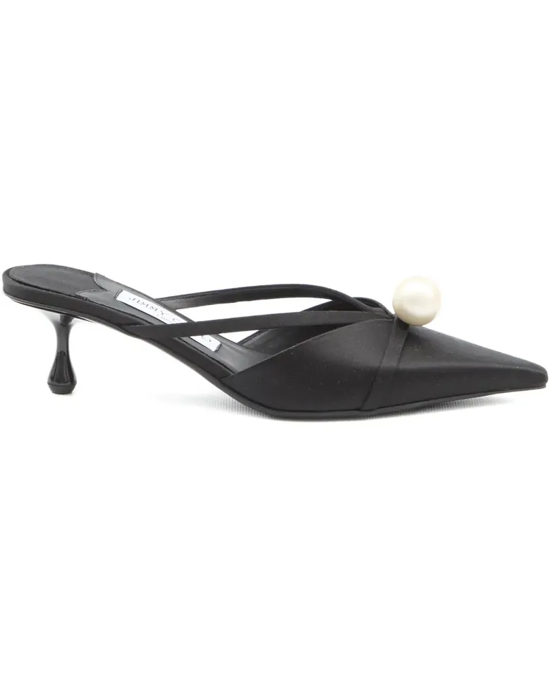 Jimmy Choo Sana Mules mit Perlenverzierung 50mm - Schwarz Schwarz