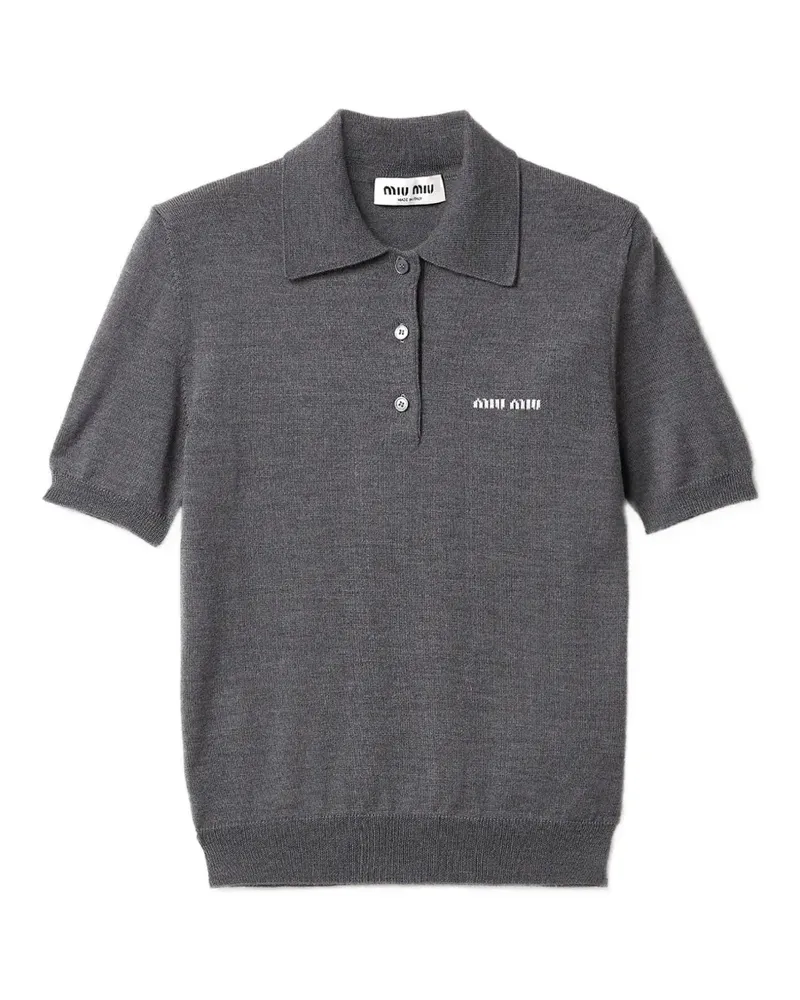 Miu Miu Gestricktes Poloshirt - Grau Grau