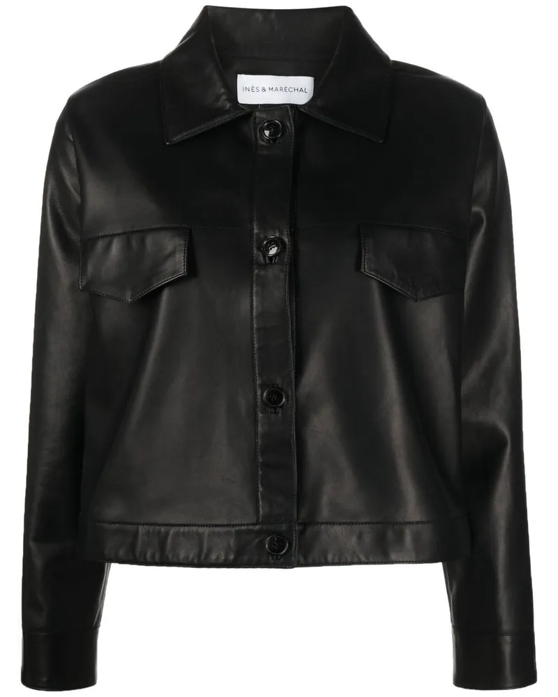 Inès & Maréchal Cropped-Jacke aus Leder - Schwarz Schwarz