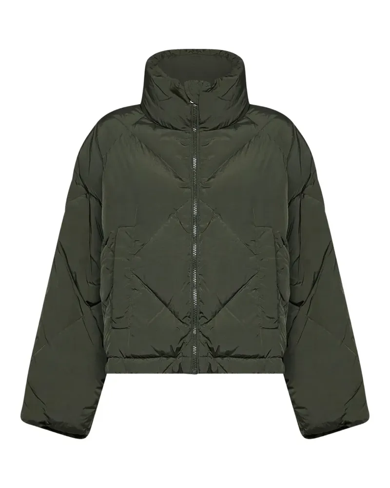 Max Mara Kurze Daunenjacke aus technischem Leinwandgewebe - kaki - Grün Grün
