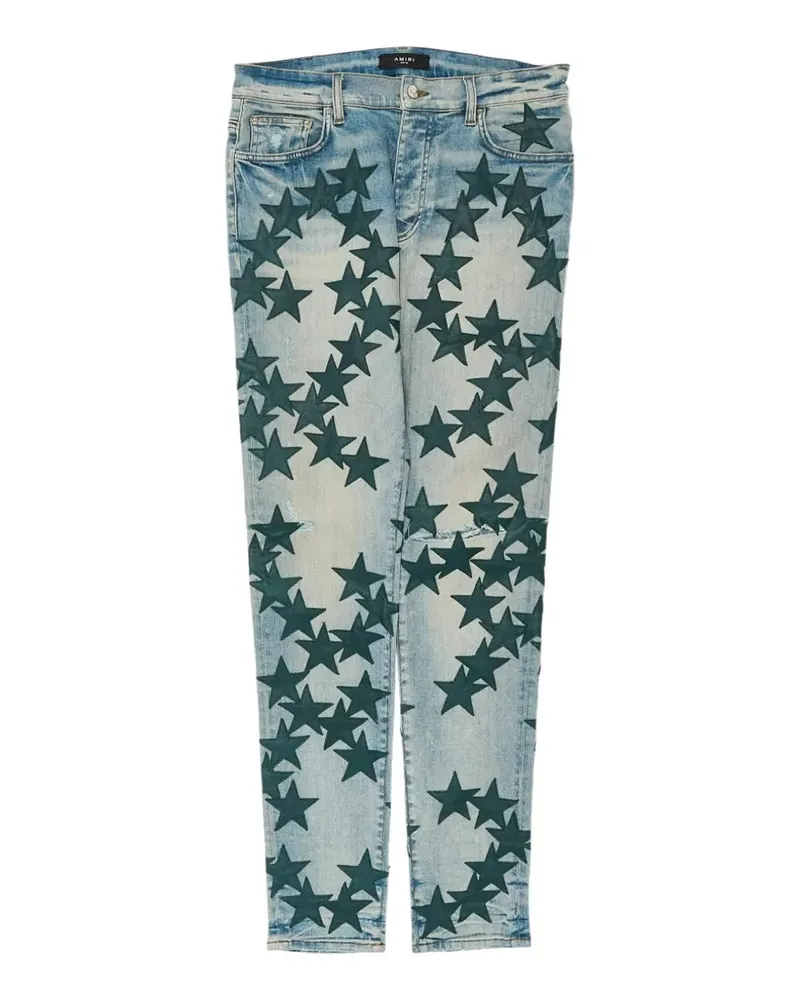 Amiri star-patch jeans - Blau Blau