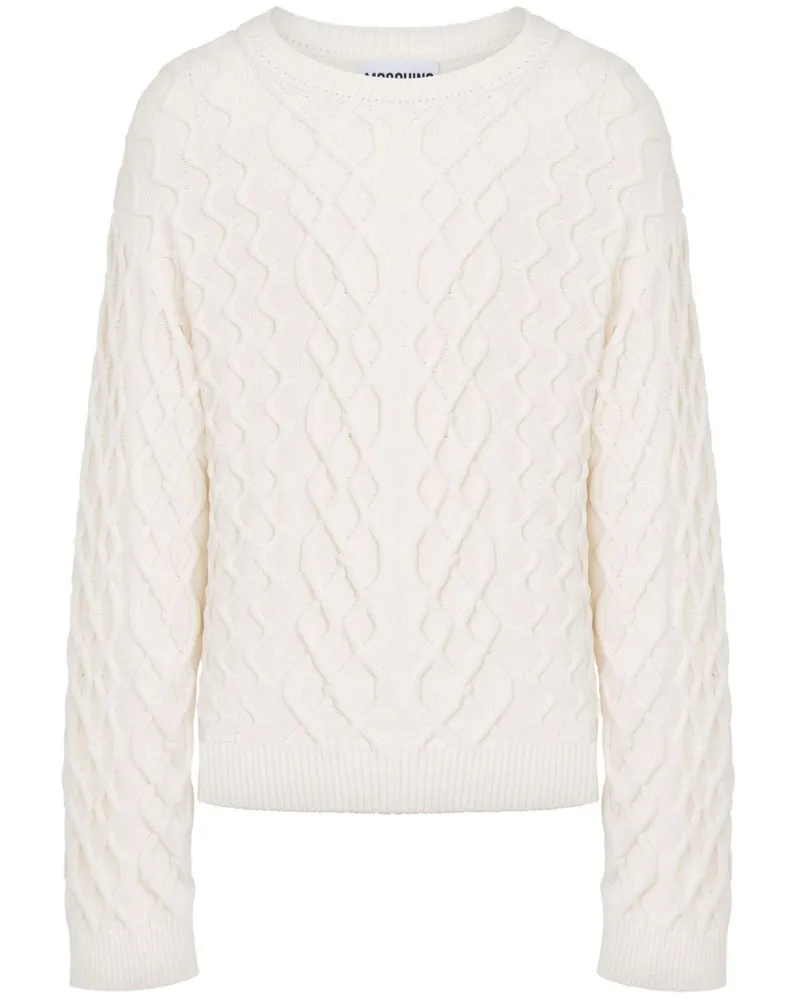 Moschino Pullover mit Logo-Schild - Weiß Weiß