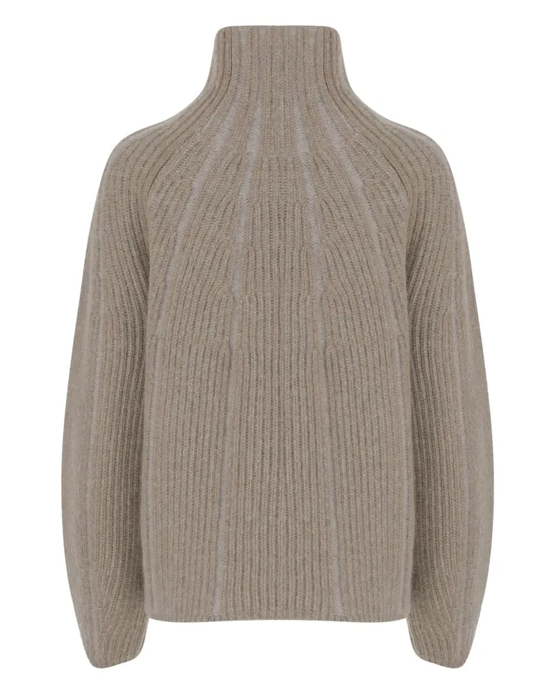 Giorgio Armani Gerippter Pullover mit Stehkragen - Nude Nude