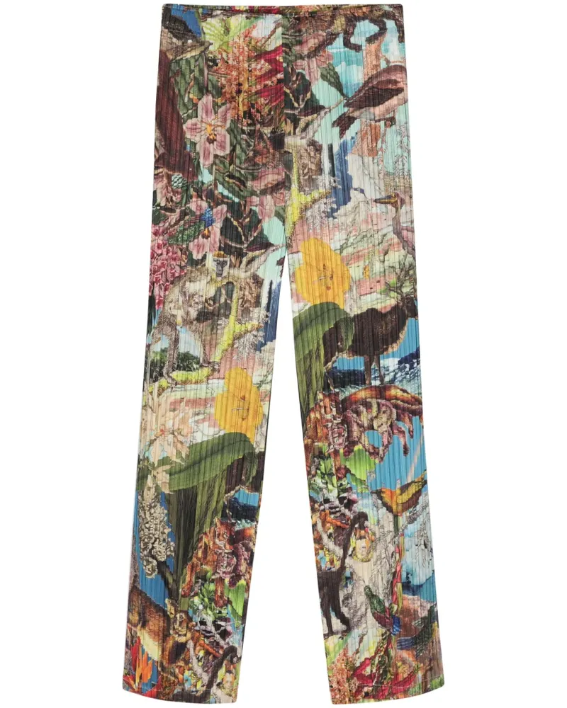 Issey Miyake Cropped-Hose mit grafischem Print - Blau Blau