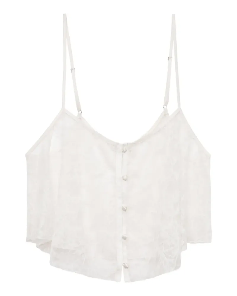 Fleur Du Mal Geknöpftes Jasmine Camisole-Top - Weiß Weiß