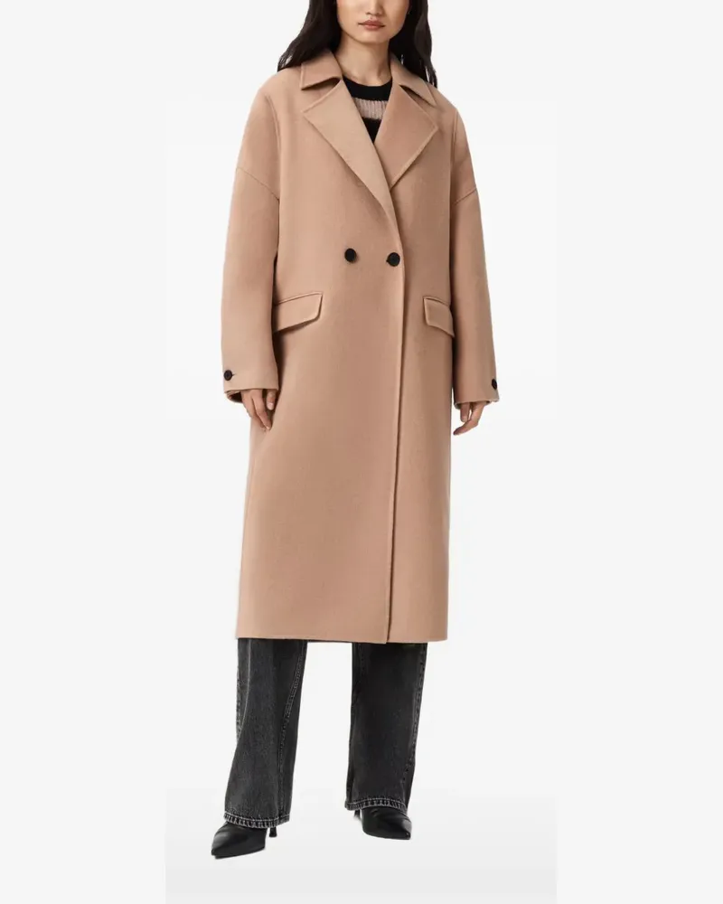 AllSaints Sellma double-breasted coat - Nude Nude