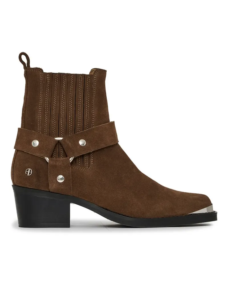 Anine Bing mid biker boots - tobacco - Braun Braun