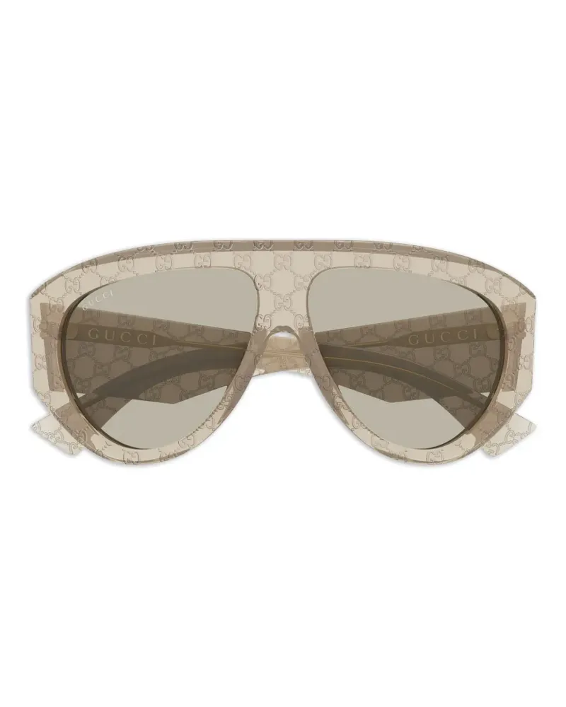 Gucci GG monogram pilot-frame sunglasses - Braun Braun
