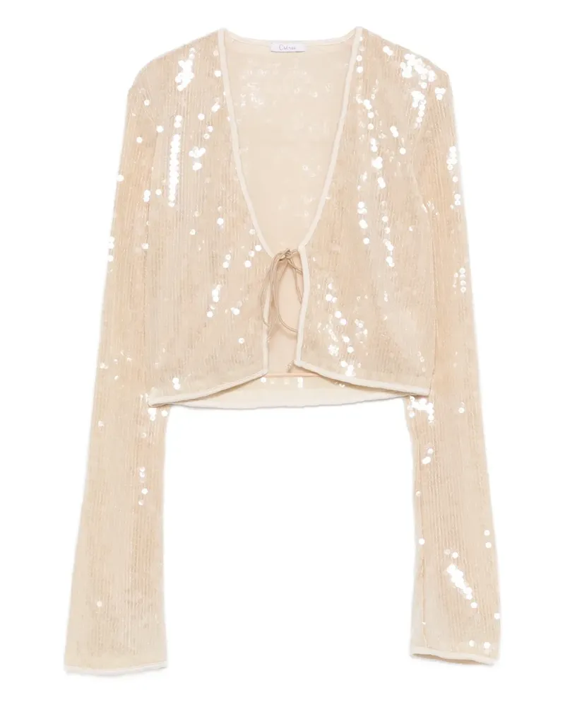 Oséree Marylin sequin tie top - Nude Nude