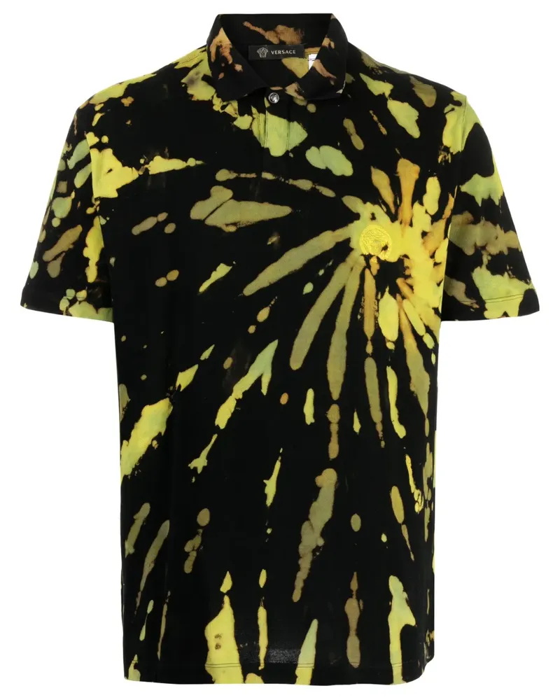 Stain Shade Medusa Head Batik-Poloshirt - Schwarz Schwarz