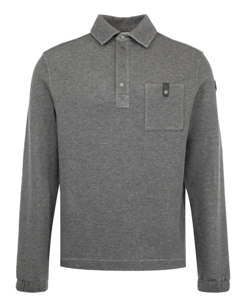 Moncler Langärmeliges Poloshirt - Grau Grau