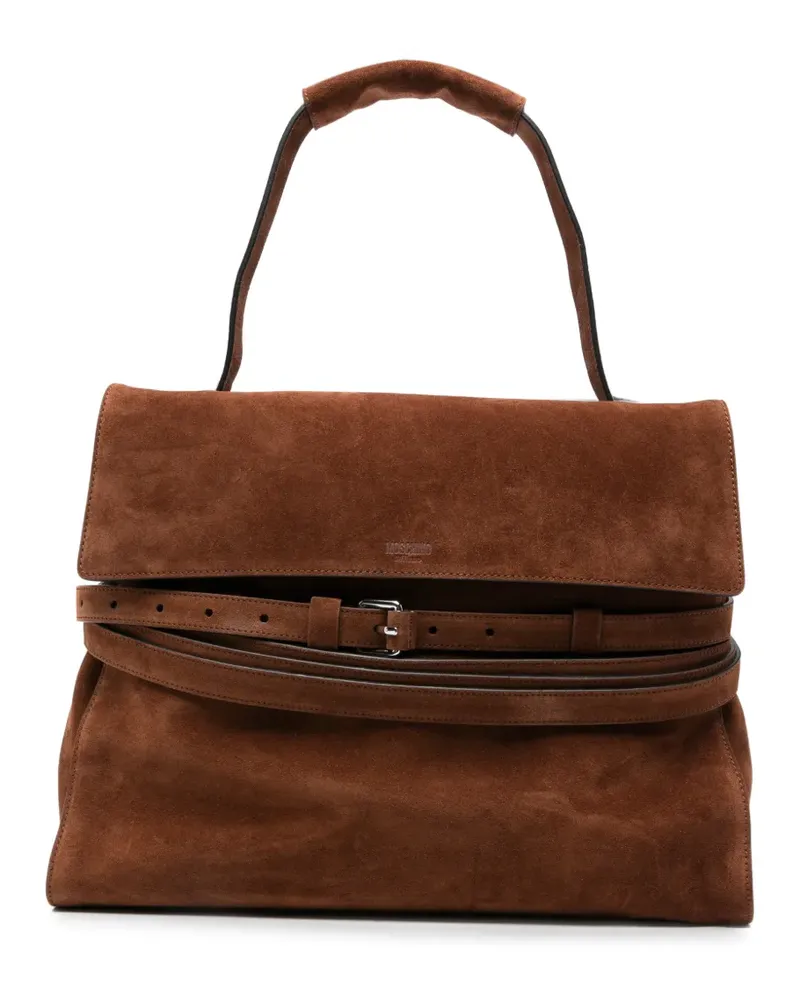 Moschino Tote Bag aus Wildleder mit Gürtel - Braun Braun